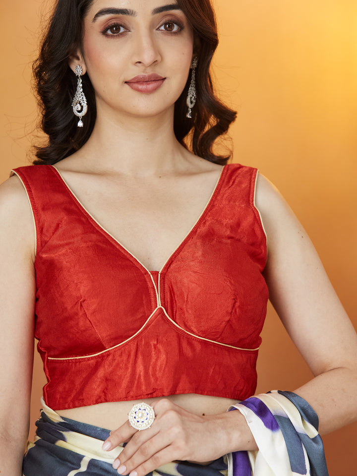 Veda Carnival Bloom Saree – Ivory with Sunset & Violet Petals