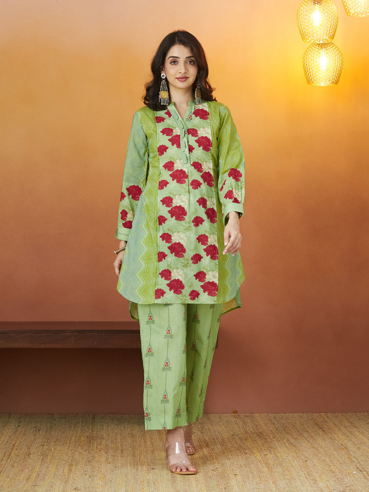 Mint Rose Garden Cotton Co-ord Set
