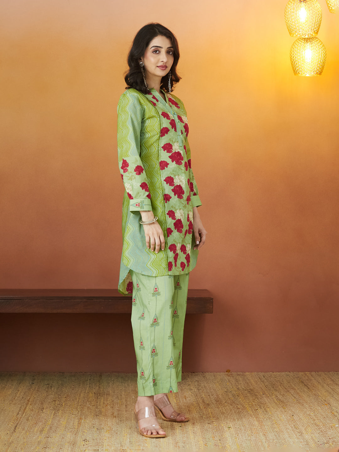 Mint Rose Garden Cotton Co-ord Set