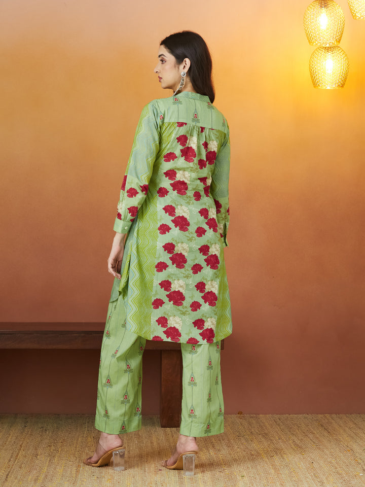 Mint Rose Garden Cotton Co-ord Set