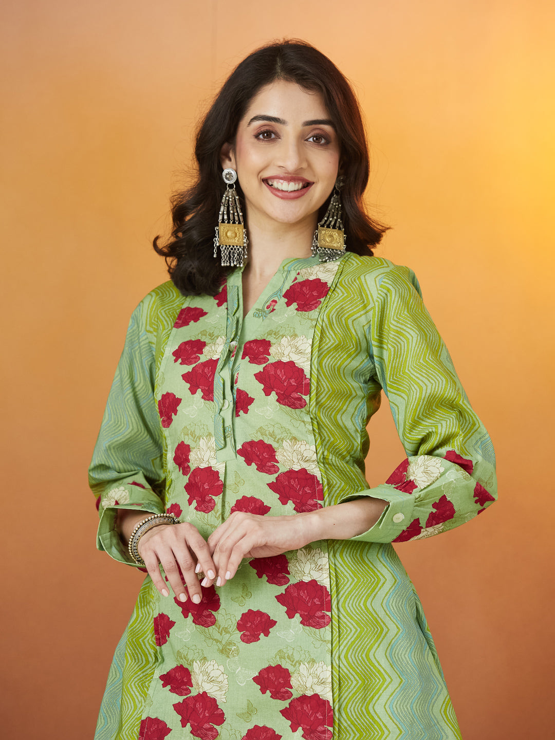 Mint Rose Garden Cotton Co-ord Set