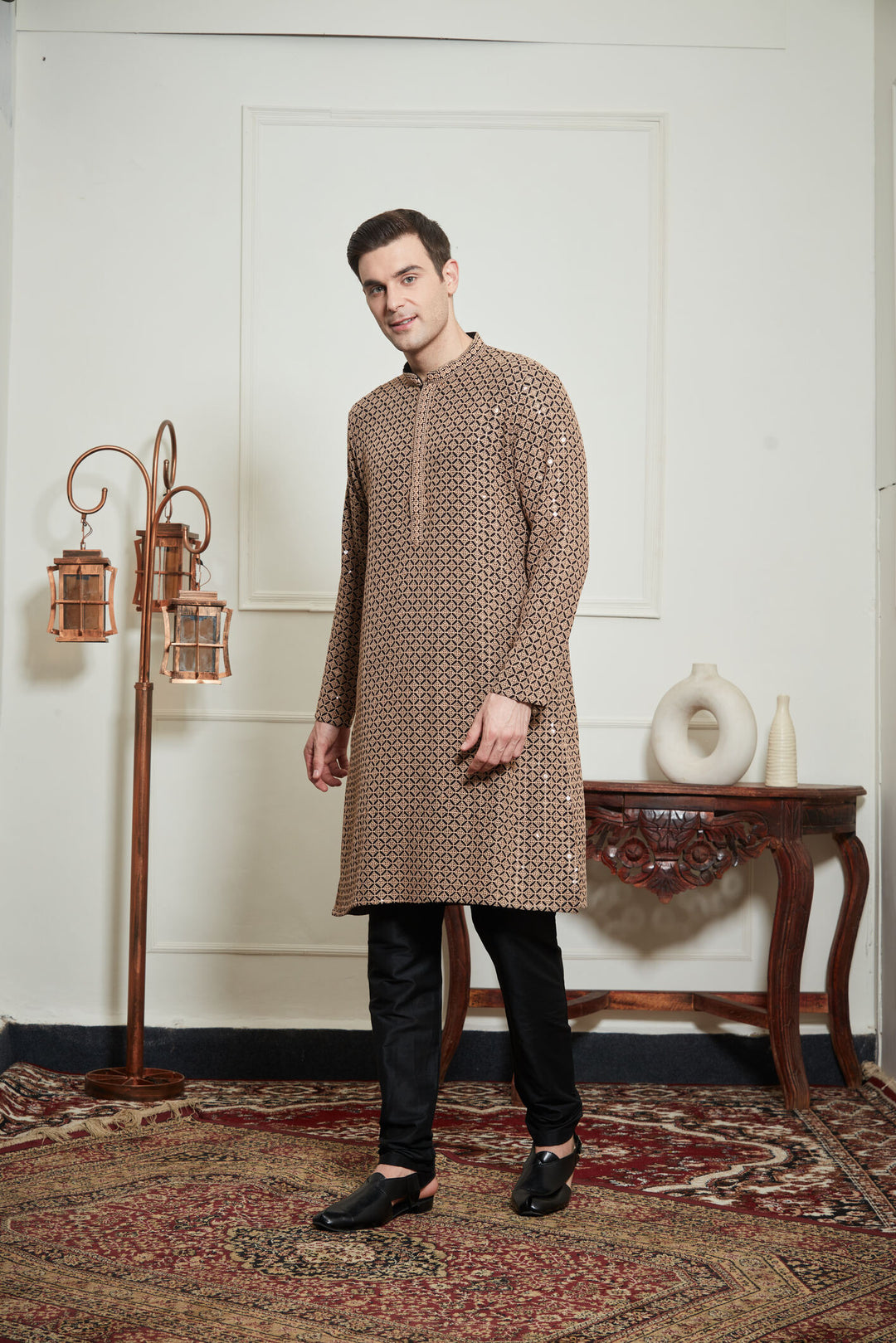 BLACK SEQUENCE KURTA SET