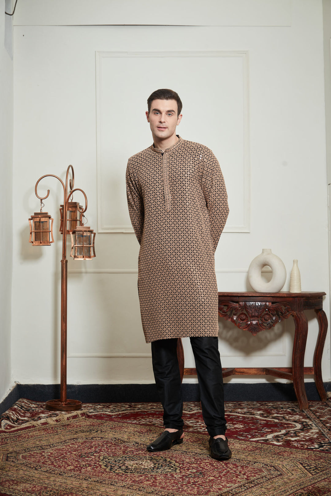 BLACK SEQUENCE KURTA SET