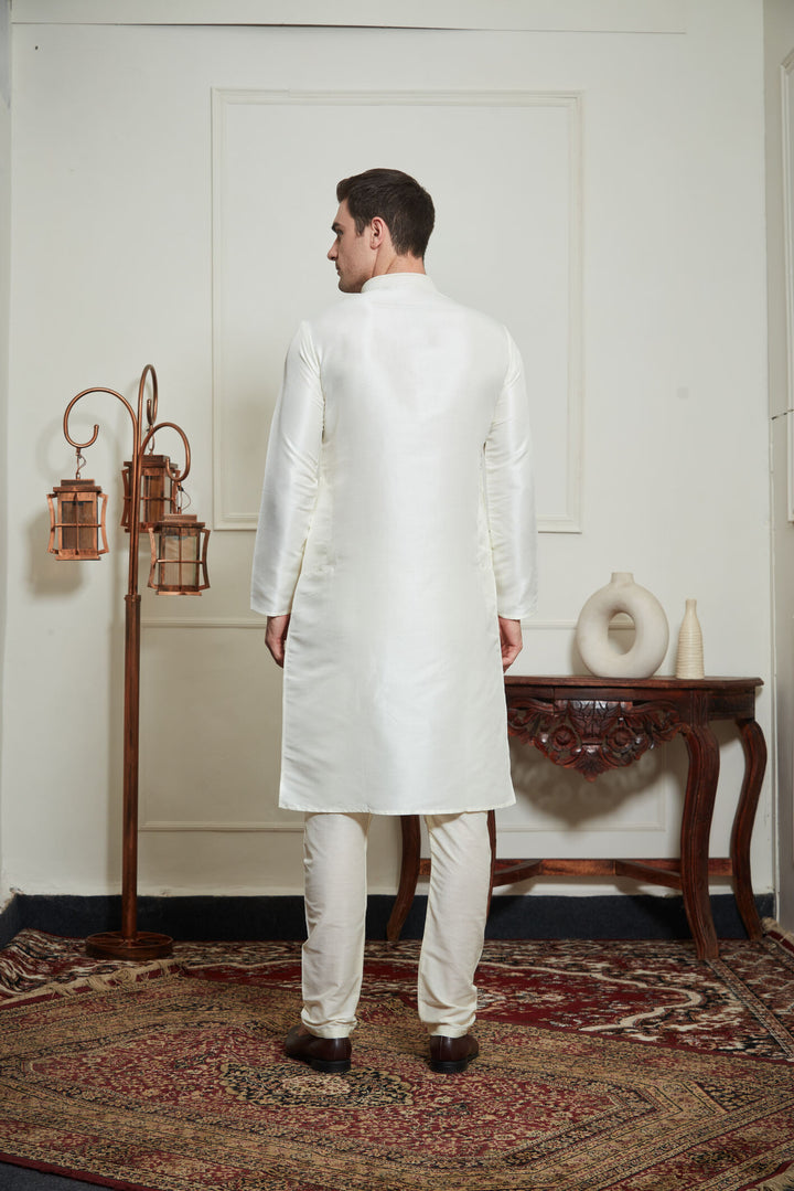 CREAM SILK KURTA SET