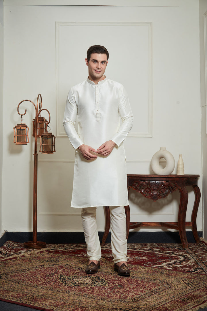 CREAM SILK KURTA SET