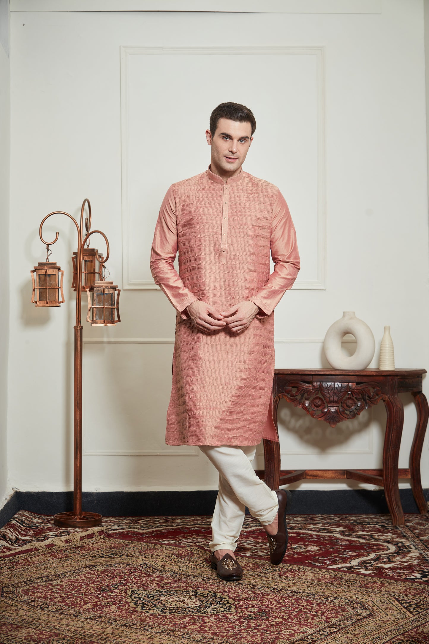 Peach WRINKLED KURTA SET