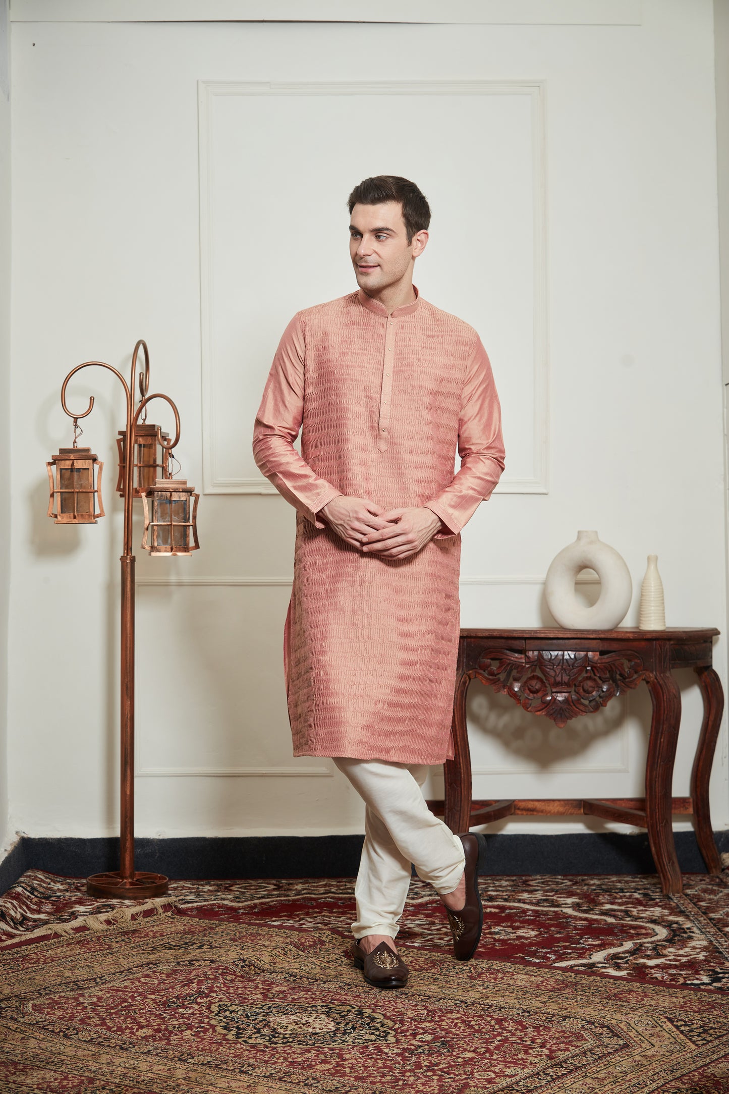 Peach WRINKLED KURTA SET