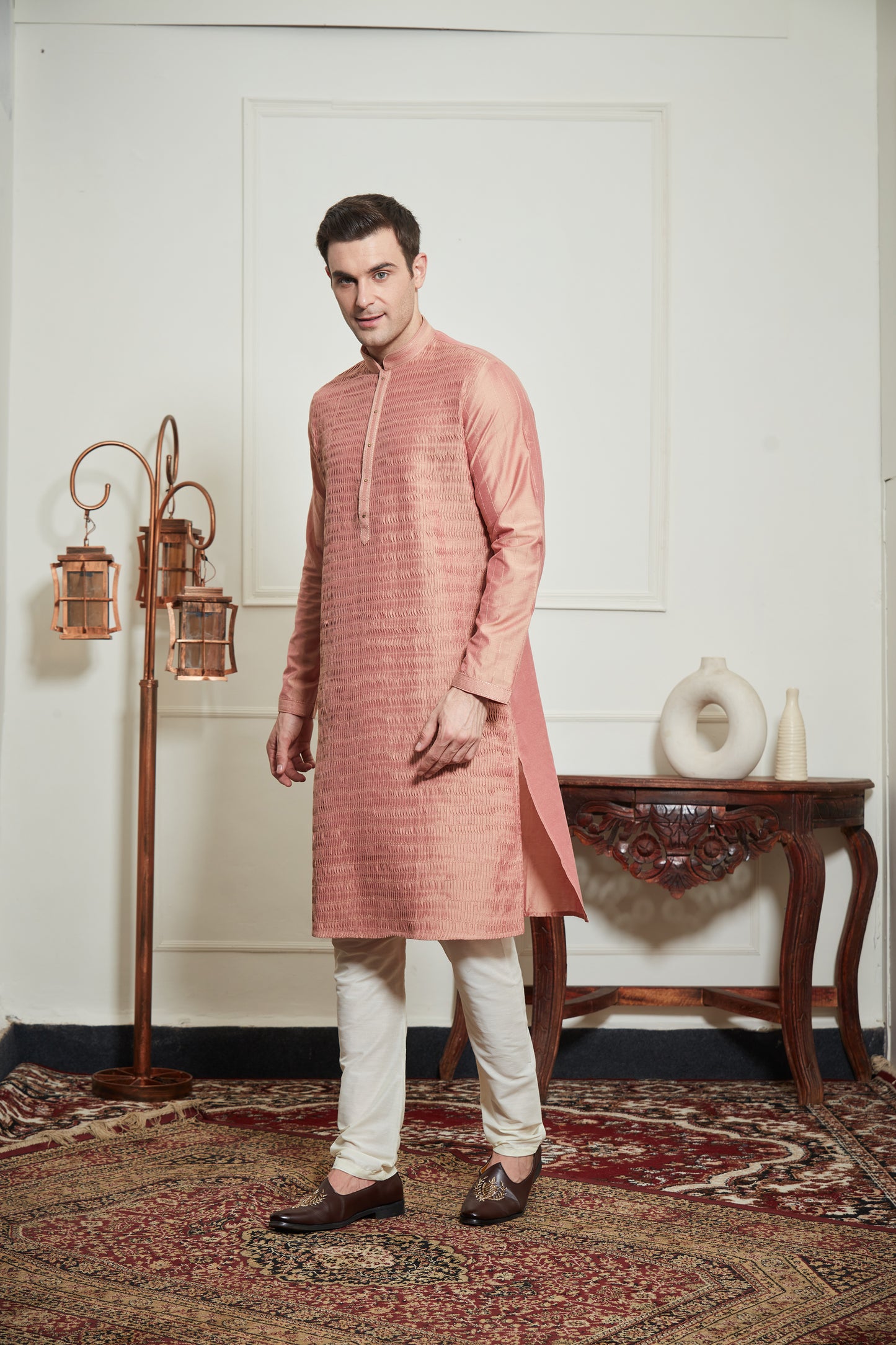 Peach WRINKLED KURTA SET