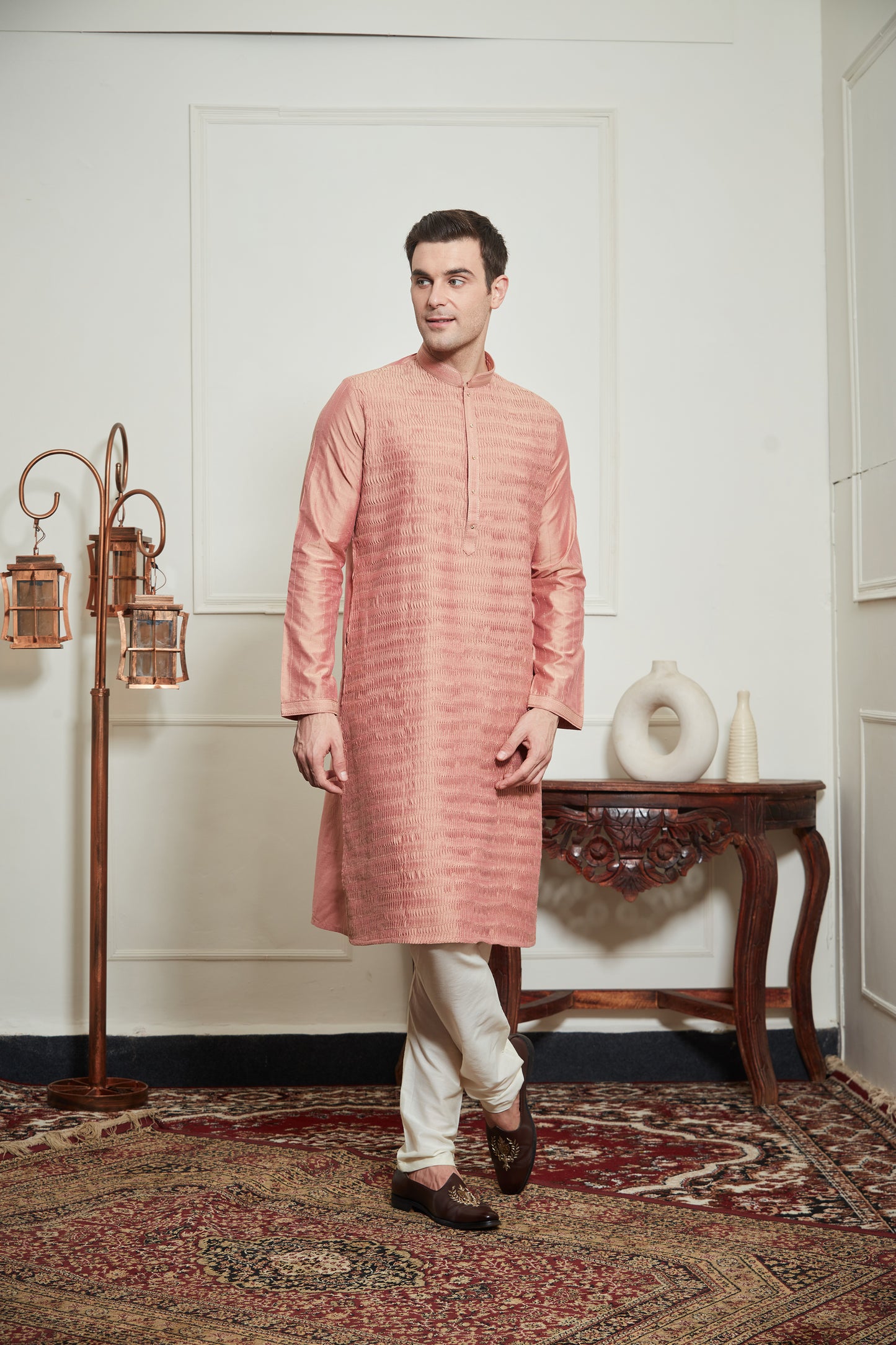 Peach WRINKLED KURTA SET