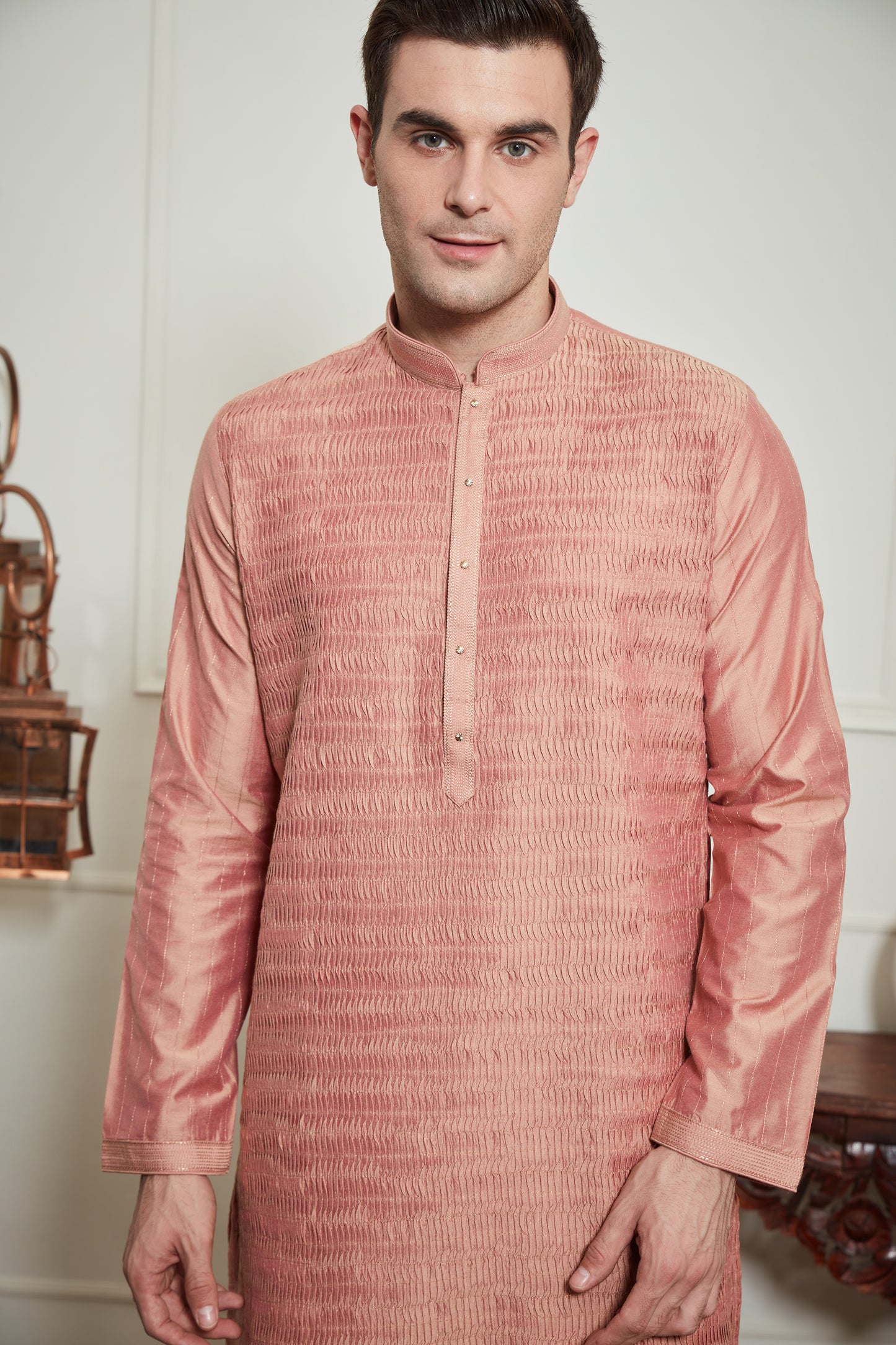 Peach WRINKLED KURTA SET