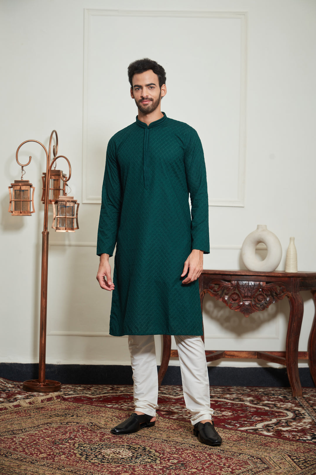 GREEN SEQUENCE KURTA SET