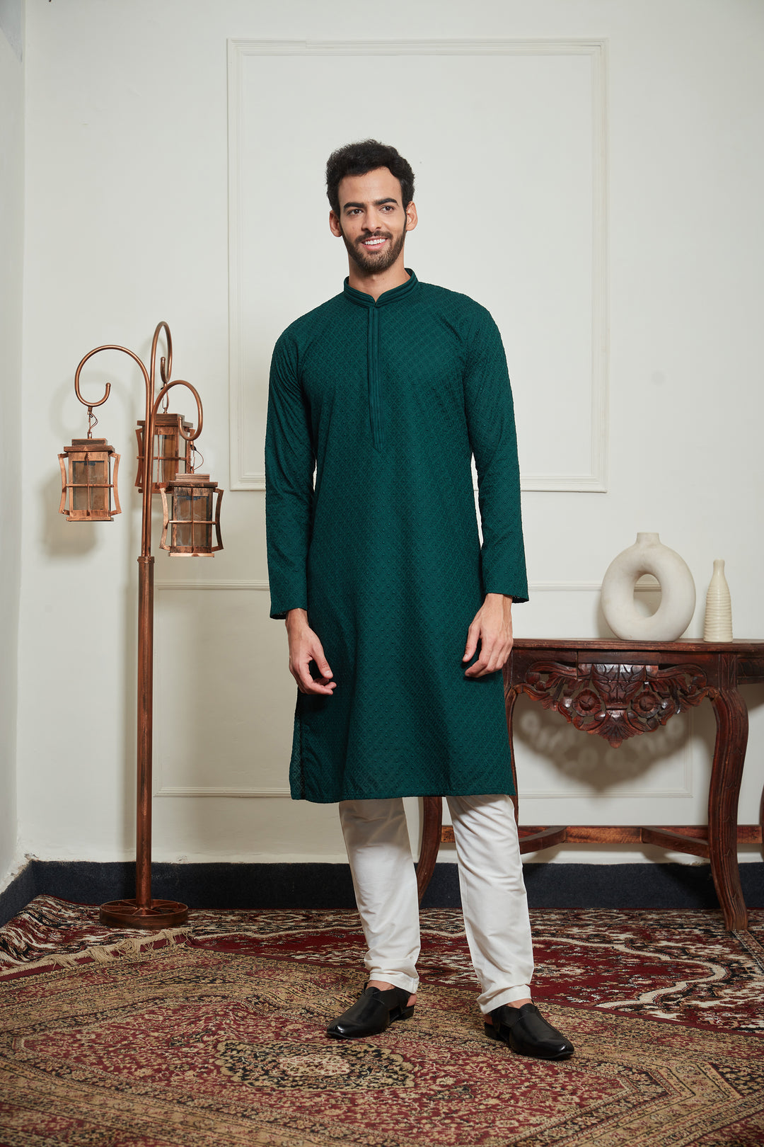 GREEN SEQUENCE KURTA SET