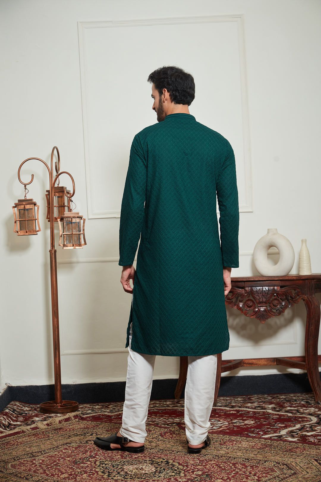 GREEN SEQUENCE KURTA SET
