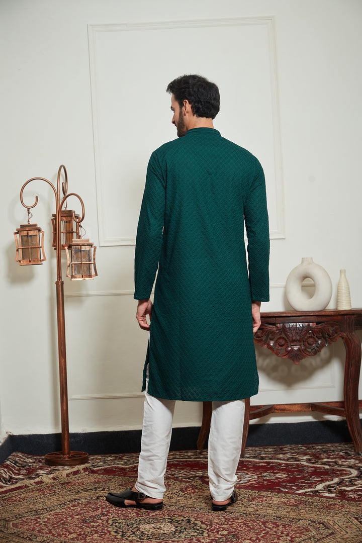 GREEN SEQUENCE KURTA SET