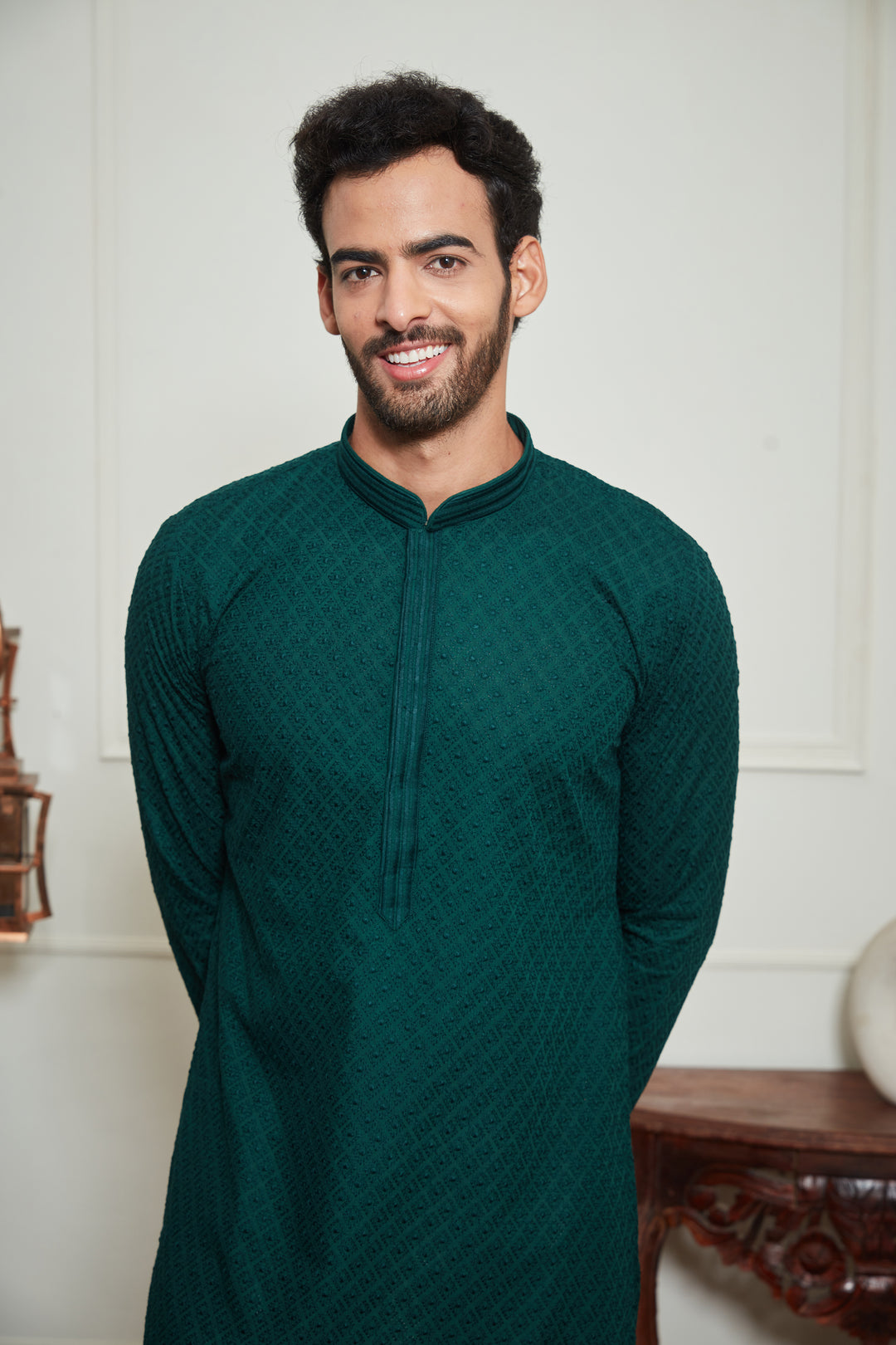 GREEN SEQUENCE KURTA SET