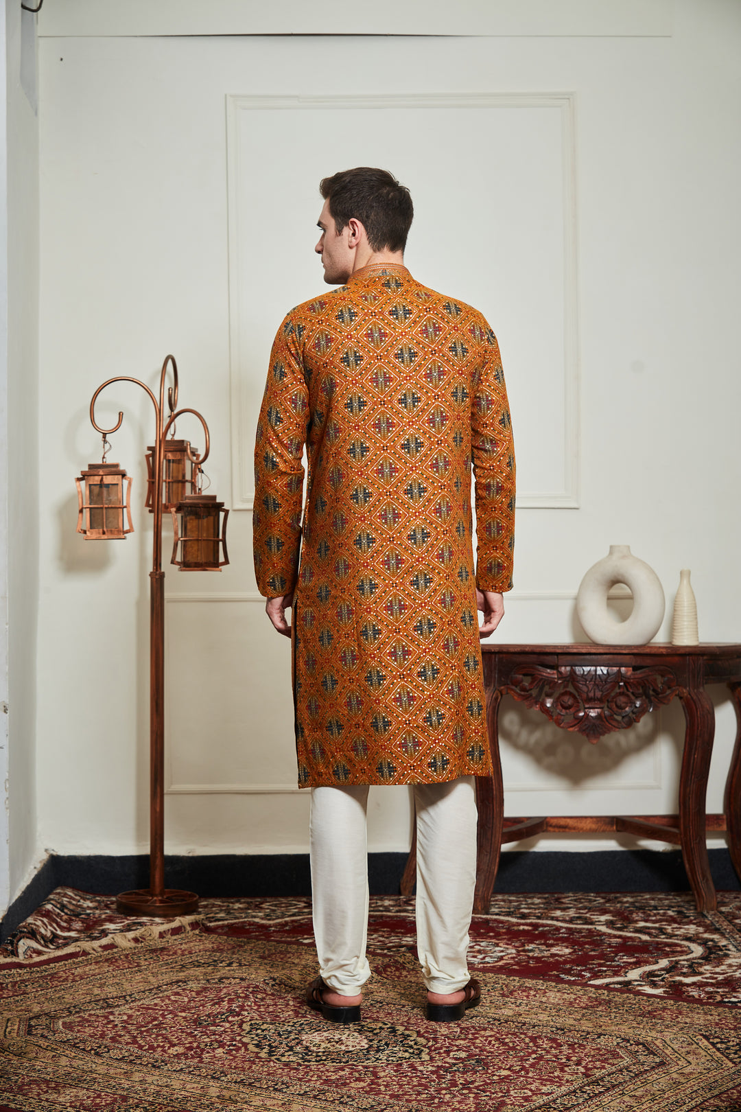 MUSTARD BANDHANI KURTA SET