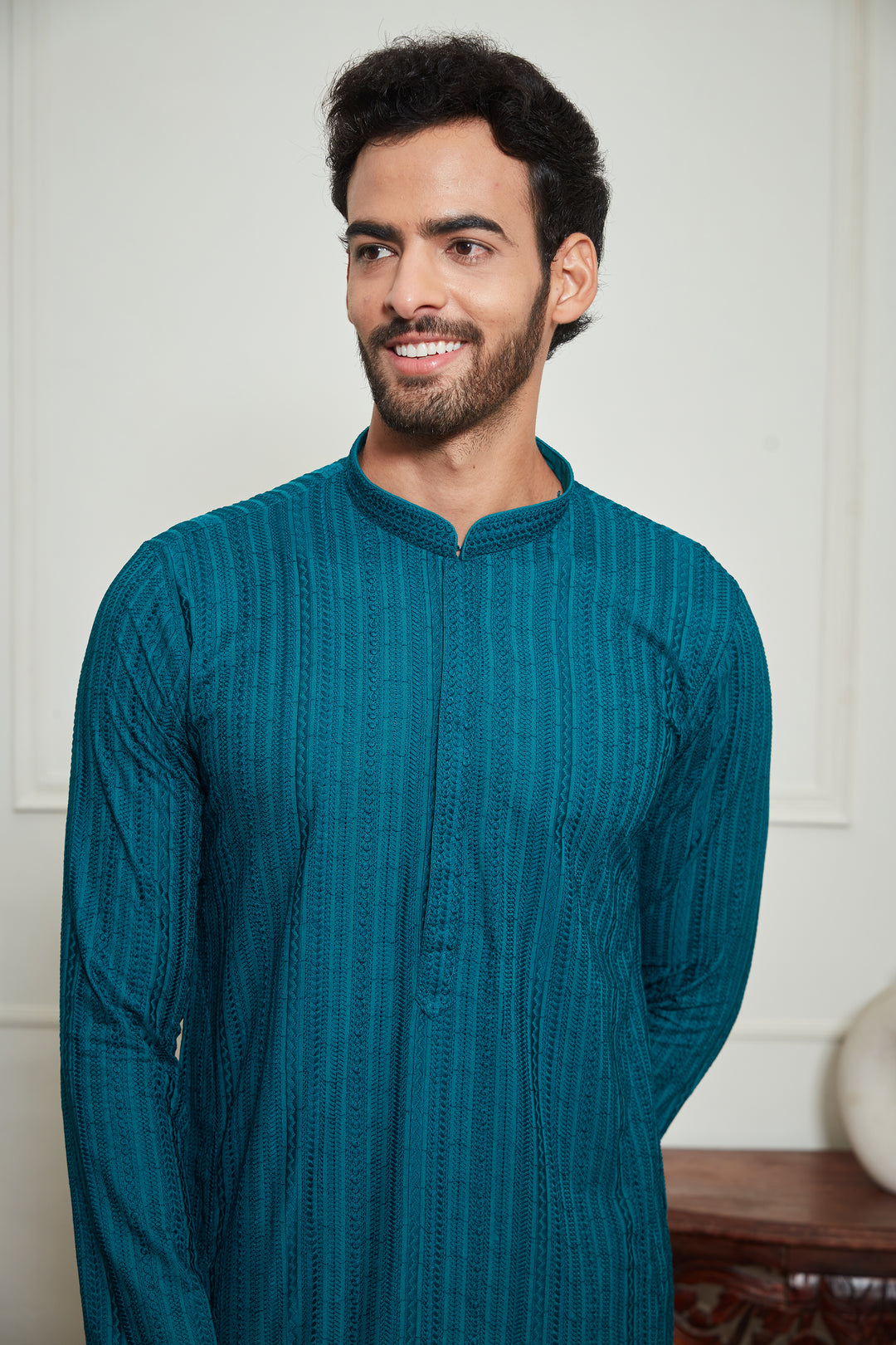 BLUE CHIKANKARI KURTA SET