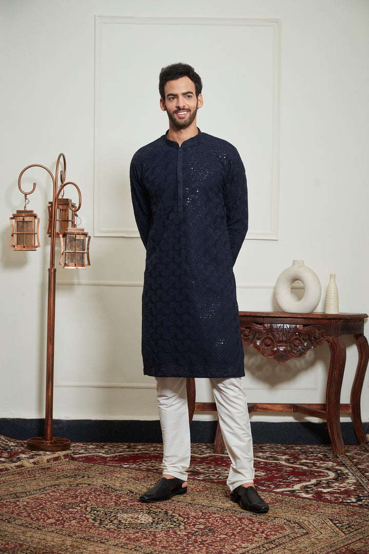 BLUE SEQUENCE KURTA SET