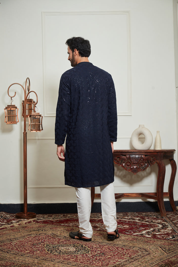 BLUE SEQUENCE KURTA SET