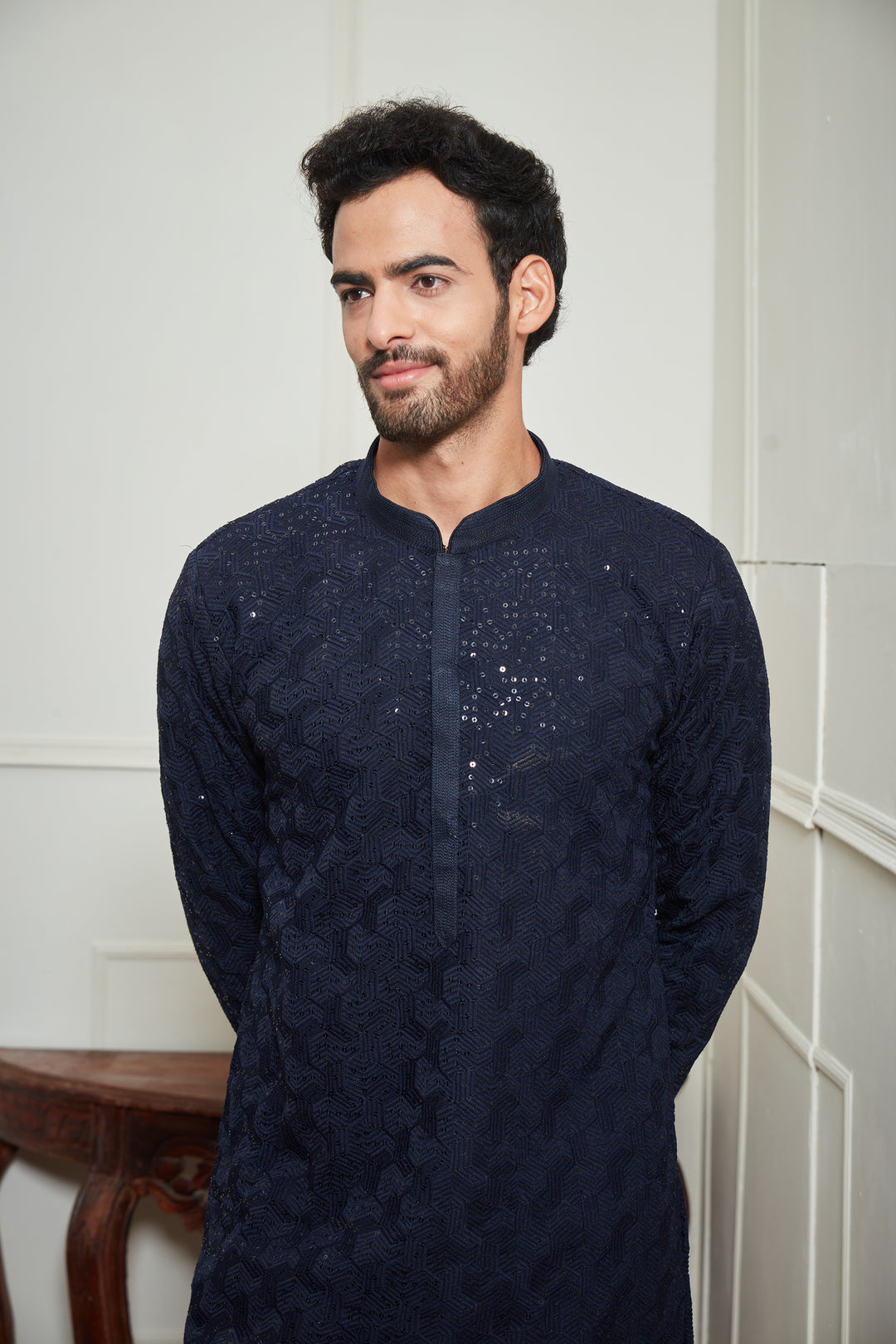 BLUE SEQUENCE KURTA SET