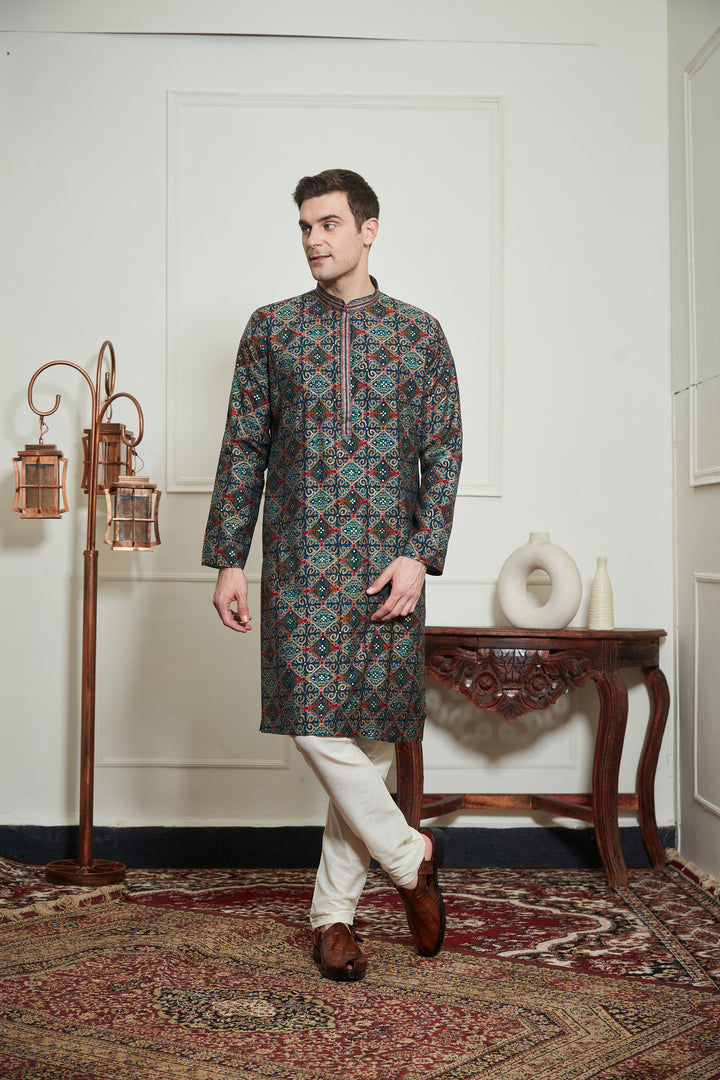 MULTICOLORED PRINTED KURTA SET