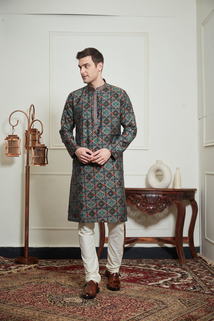 MULTICOLORED PRINTED KURTA SET