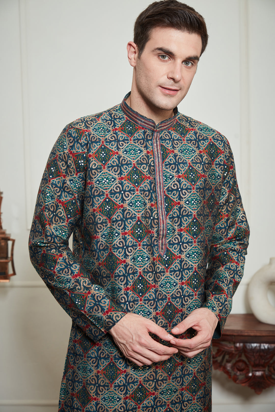 MULTICOLORED PRINTED KURTA SET