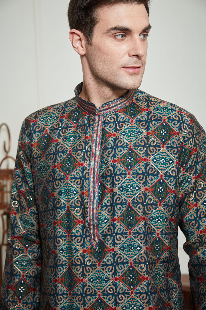 MULTICOLORED PRINTED KURTA SET