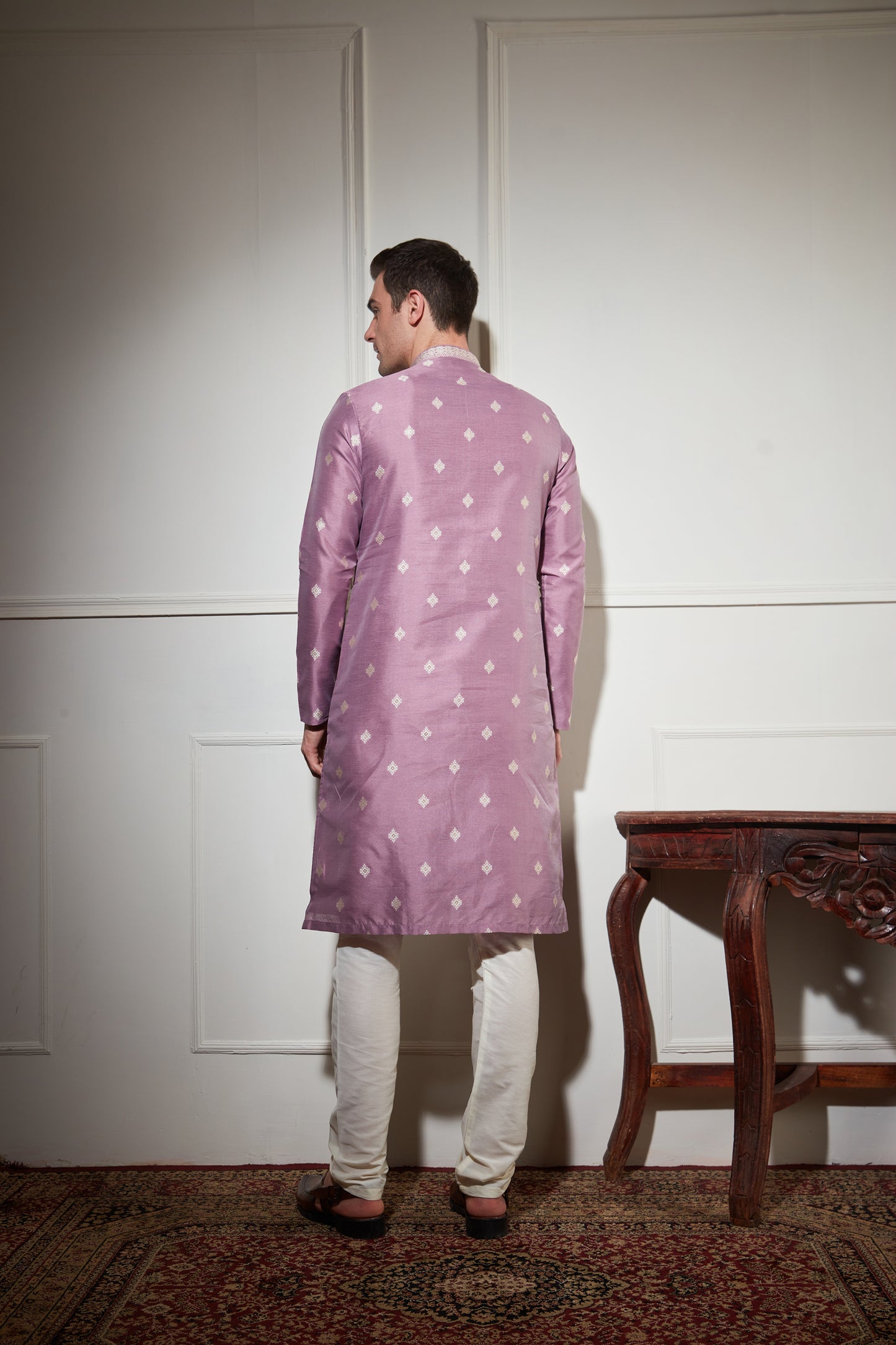 PURPLE KURTA SET WITH ZARI WORK