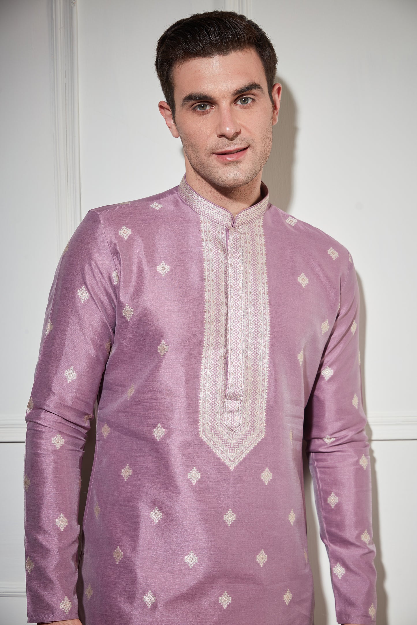 PURPLE KURTA SET WITH ZARI WORK