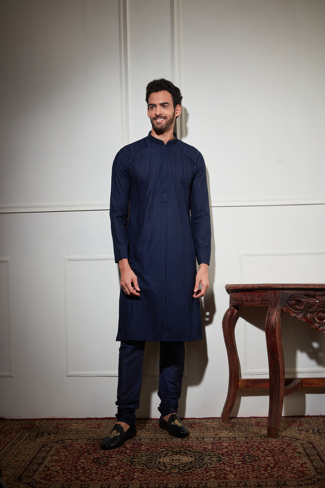 BLUE CHIKANKARI KURTA SET