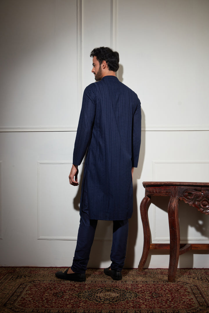 BLUE CHIKANKARI KURTA SET