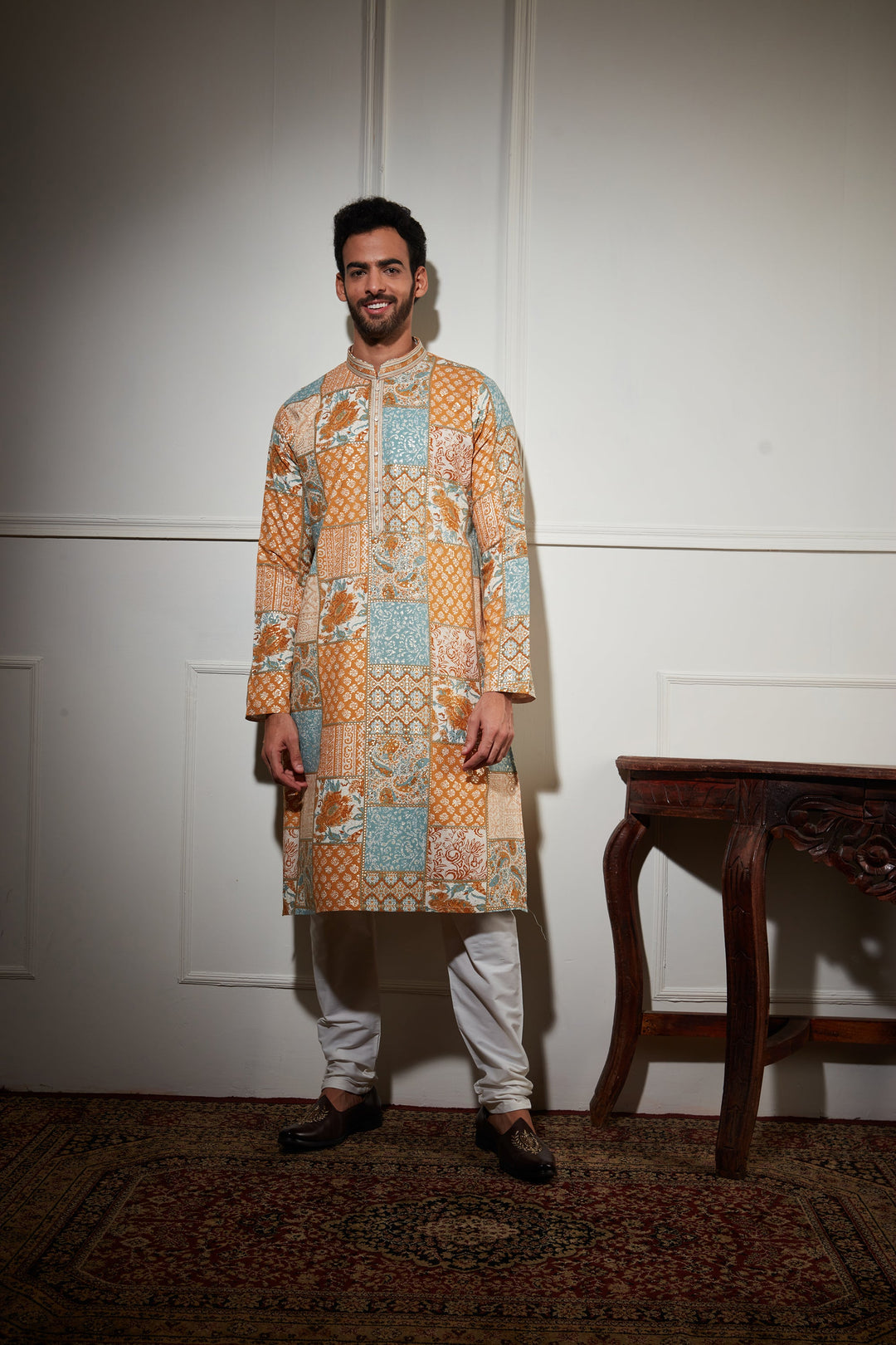 YELLOW FLORAL PRINTED KURTA SET