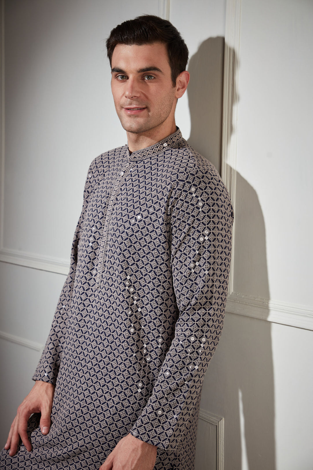 NAVY BLUE SEQUENCE KURTA SET