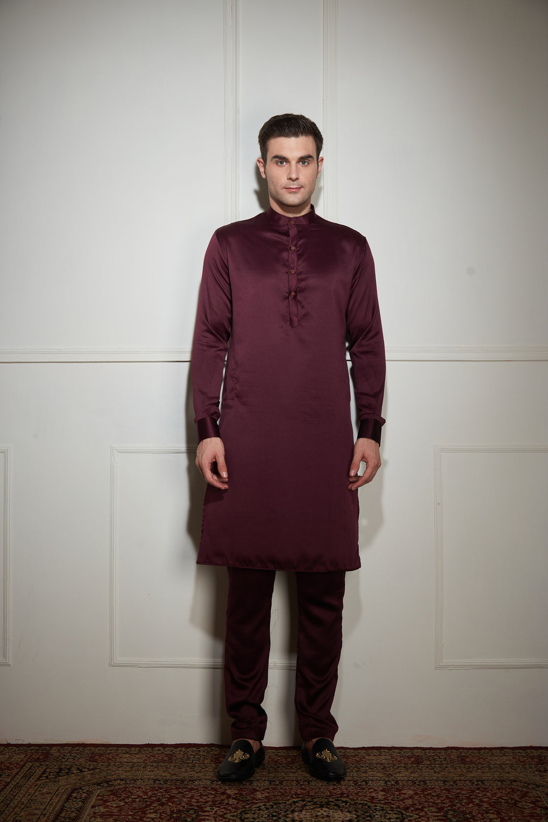 Purple Kurta Bandi Set
