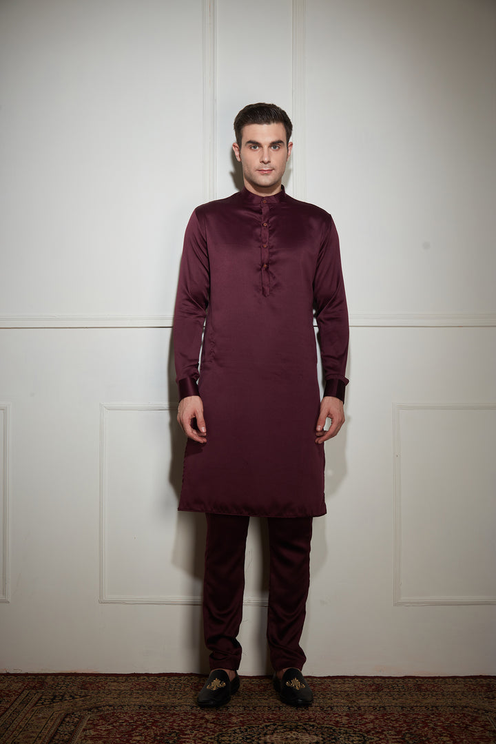 Purple Kurta Bandi Set