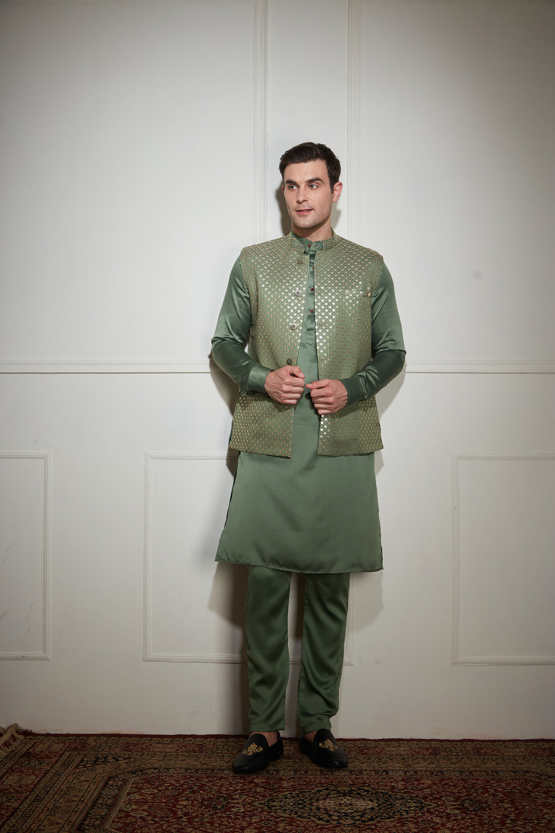 Sea Green Kurta Bandi Set