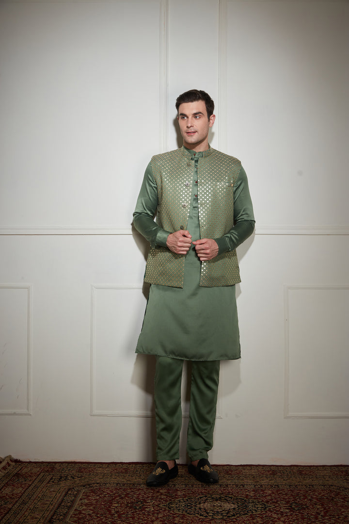 Sea Green Kurta Bandi Set