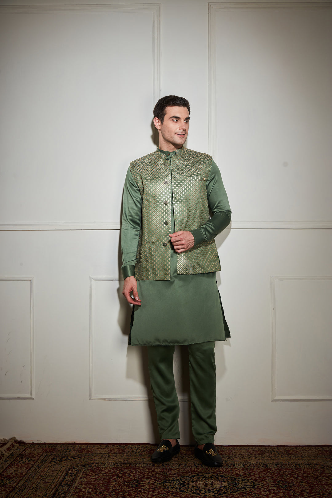 Sea Green Kurta Bandi Set