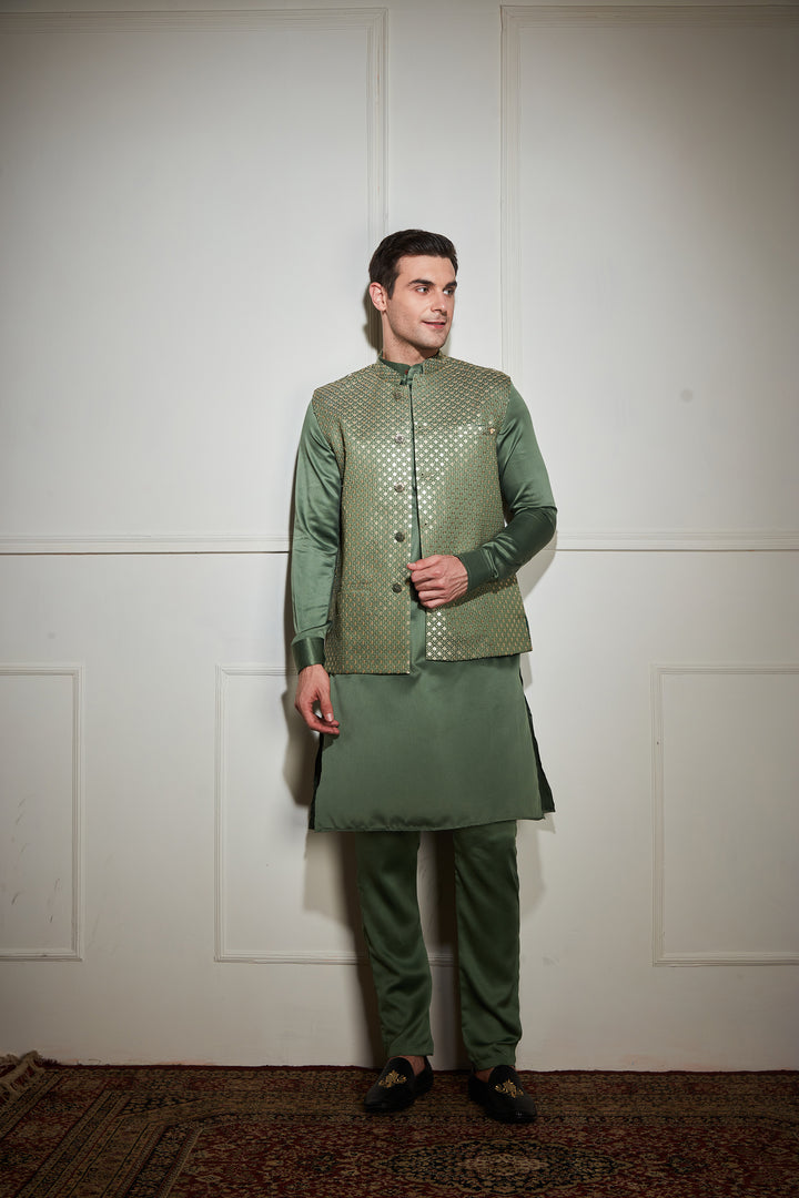 Sea Green Kurta Bandi Set