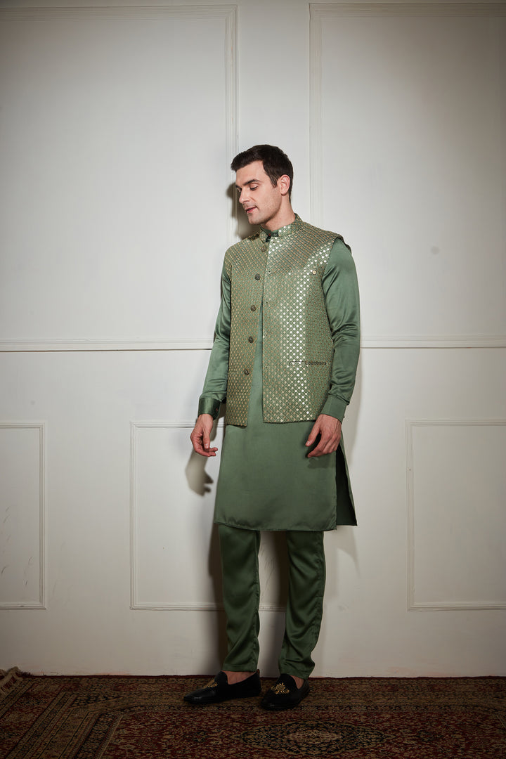 Sea Green Kurta Bandi Set