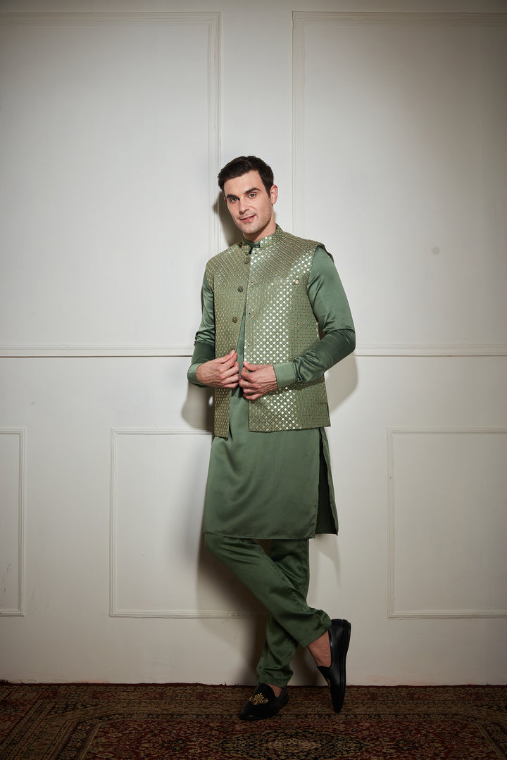 Sea Green Kurta Bandi Set