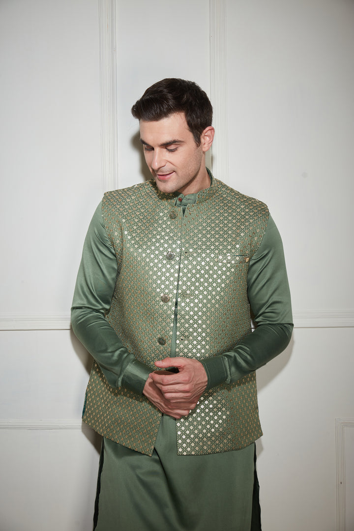 Sea Green Kurta Bandi Set