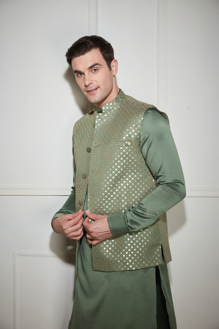 Sea Green Kurta Bandi Set