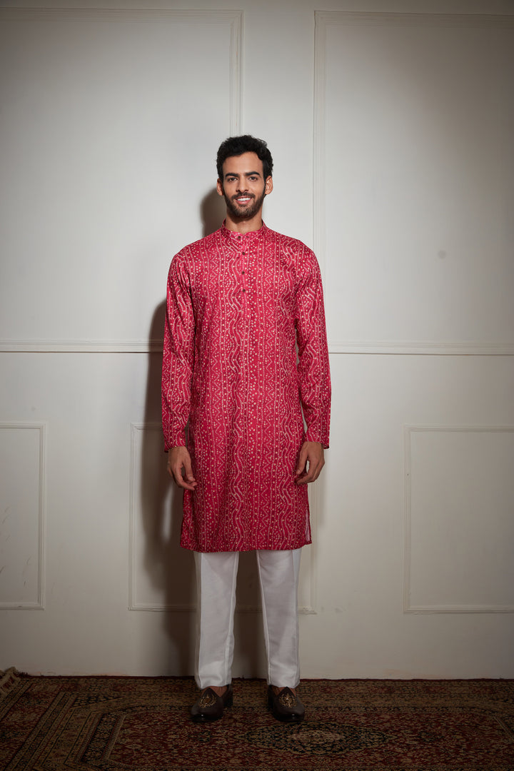 Jaipuri Print Kurta Bandi Set
