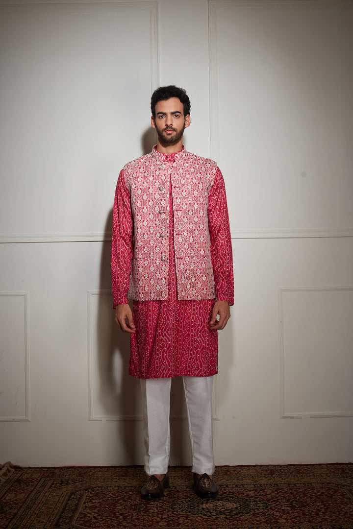 Jaipuri Print Kurta Bandi Set