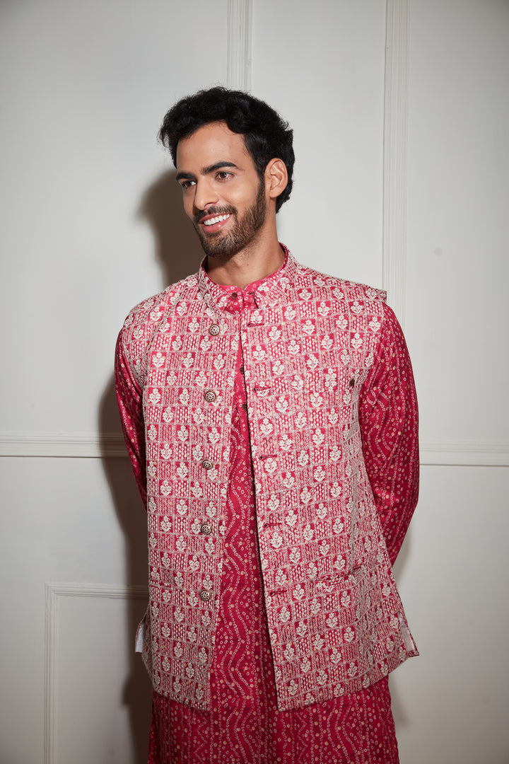 Jaipuri Print Kurta Bandi Set