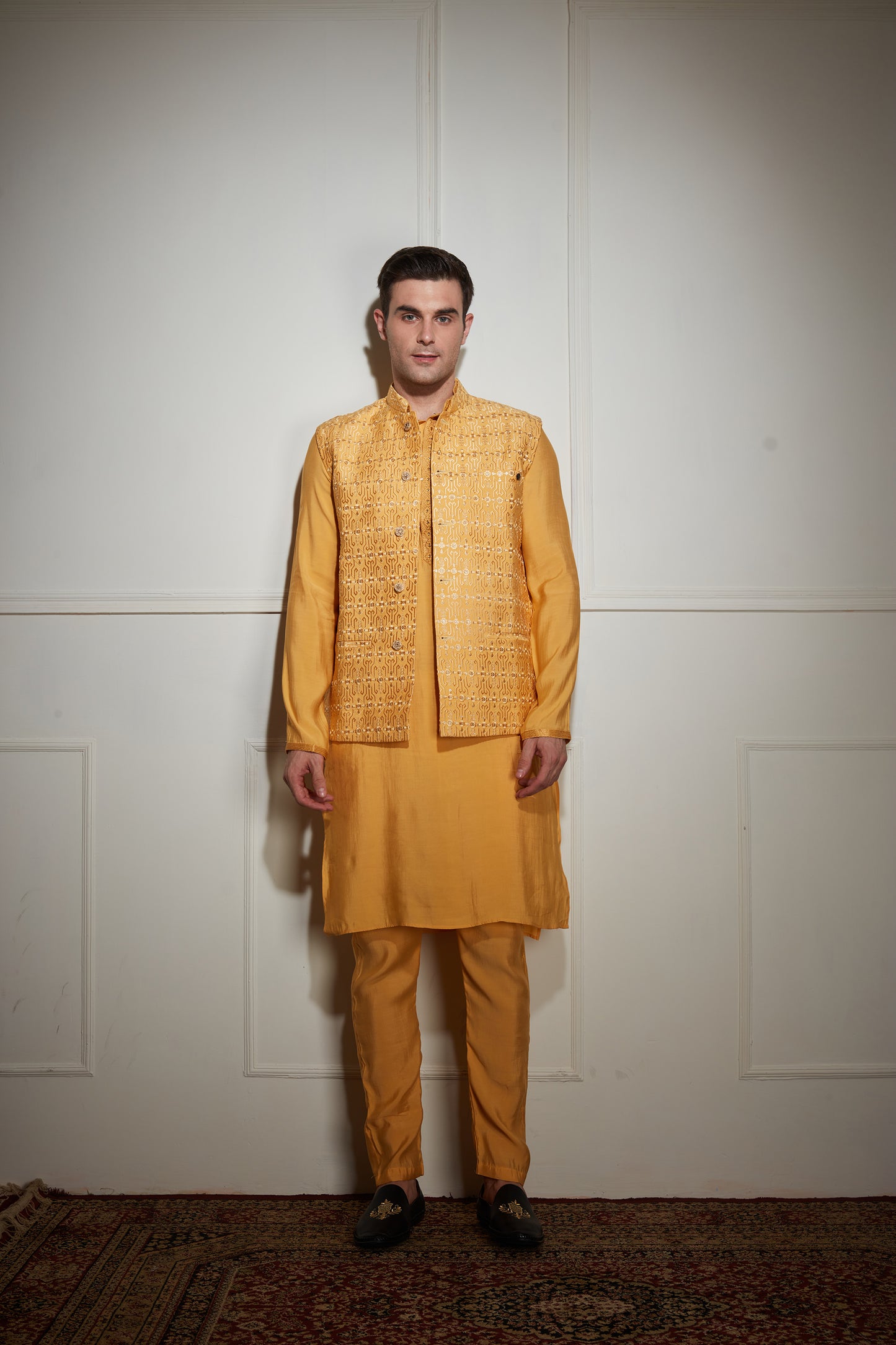 Yellow Kurta Bandi Set