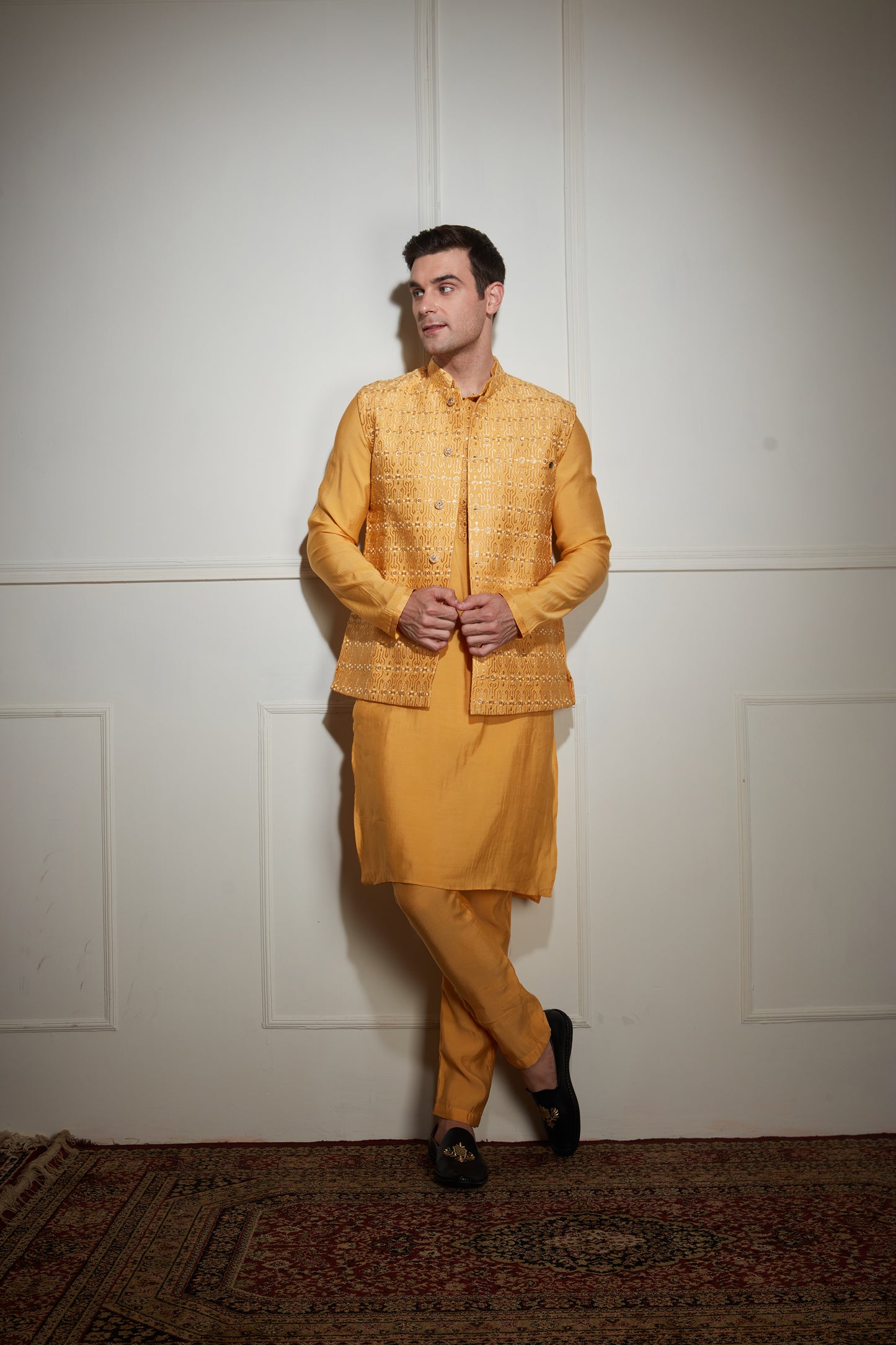 Yellow Kurta Bandi Set