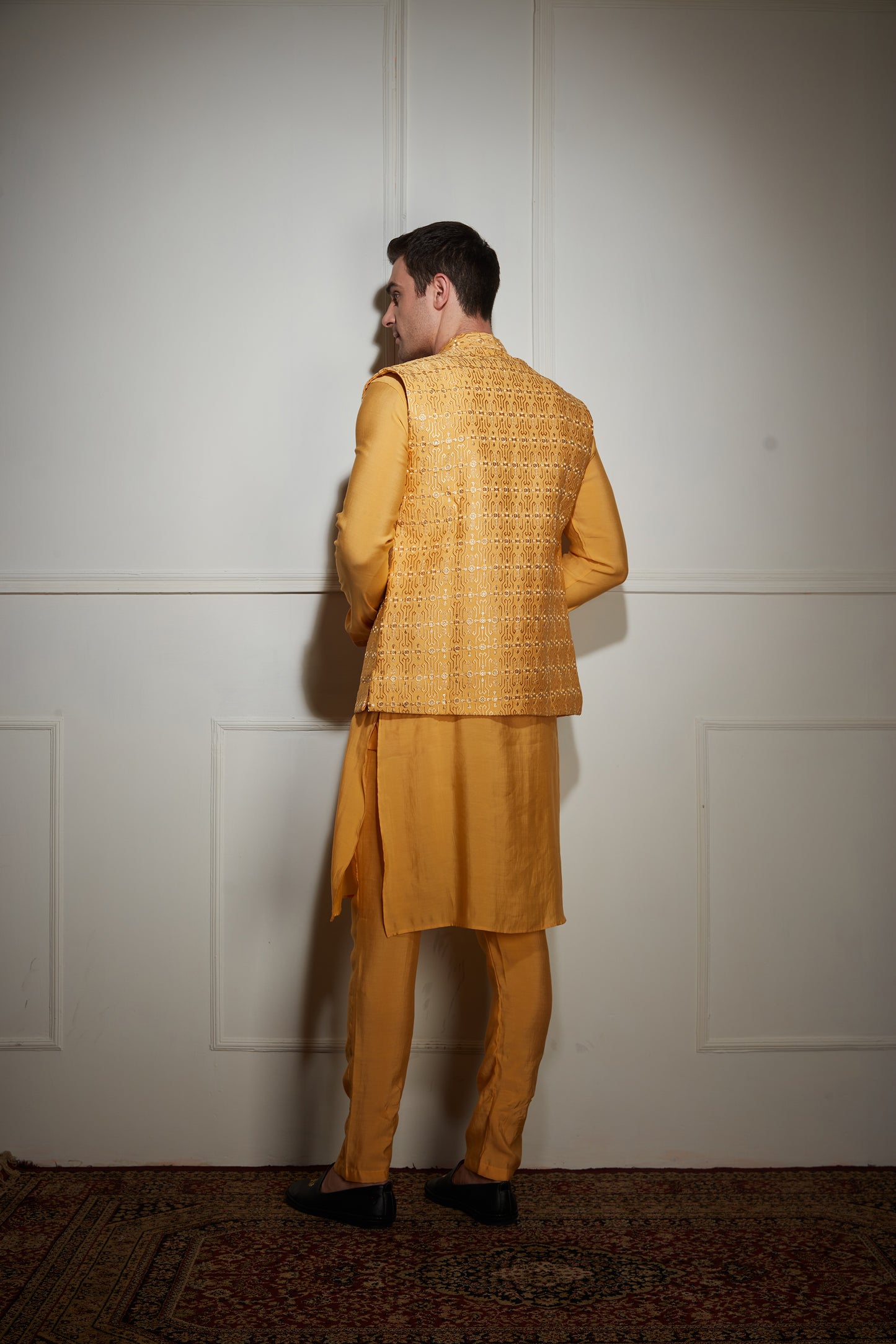 Yellow Kurta Bandi Set